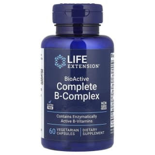 Life Extension, полный биоактивный комплекс витаминов группы B, 60 вегетарианских капсул