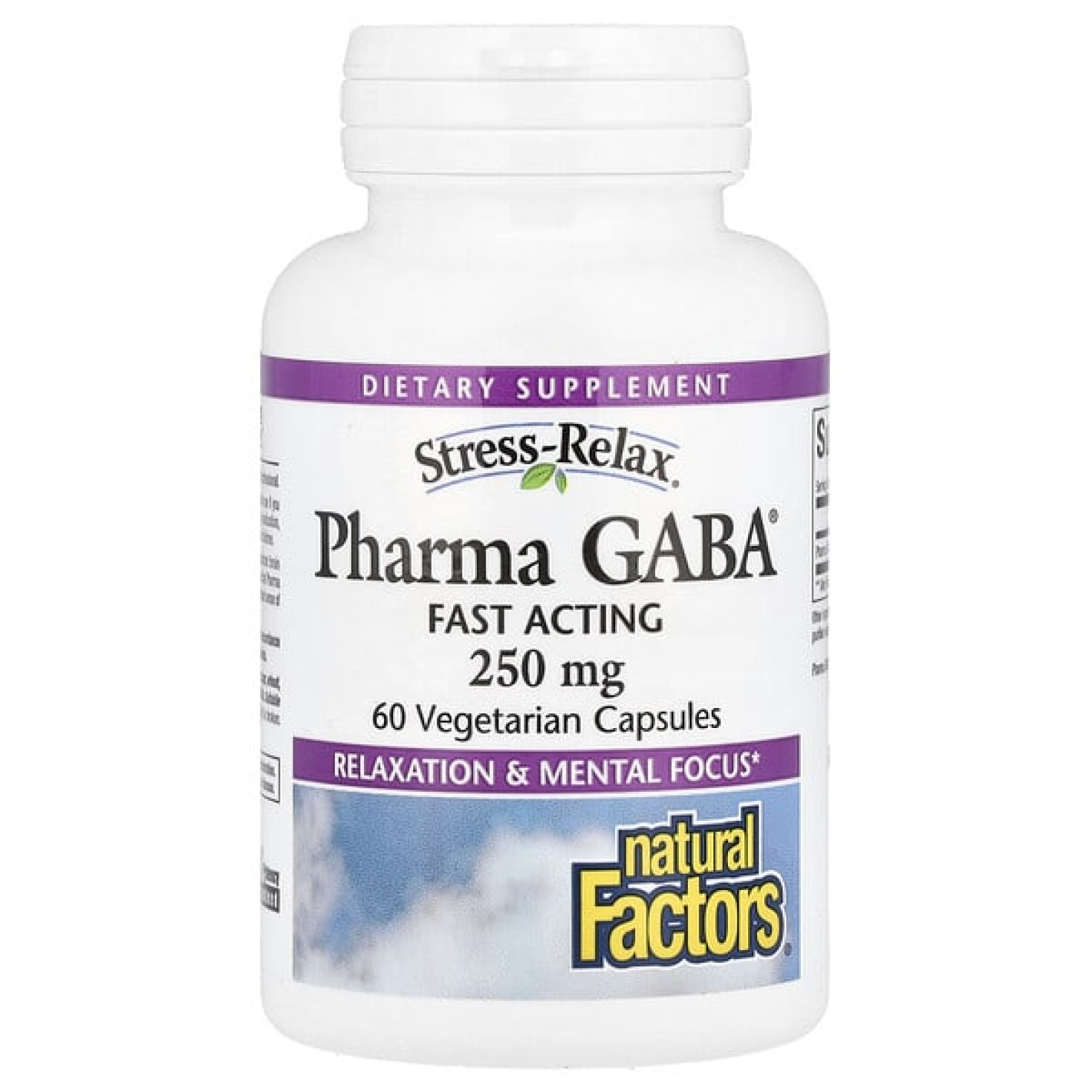 Natural Factors, Stress-Relax®, Pharma GABA®, 250 мг, 60 вегетарианских капсул