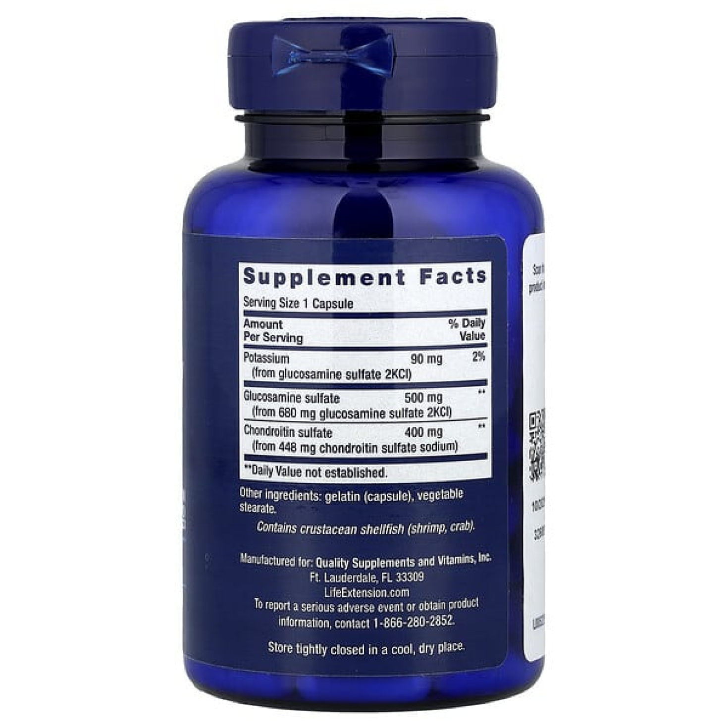 Life Extension, капсулы с глюкозамином и хондроитином, 90 капсул