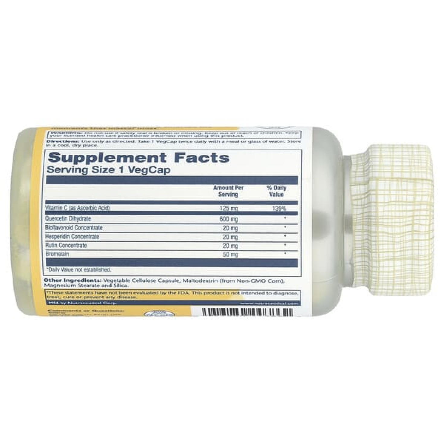 Solaray, Mega Quercetin, 600 мг, 60 вегетарианских капсул