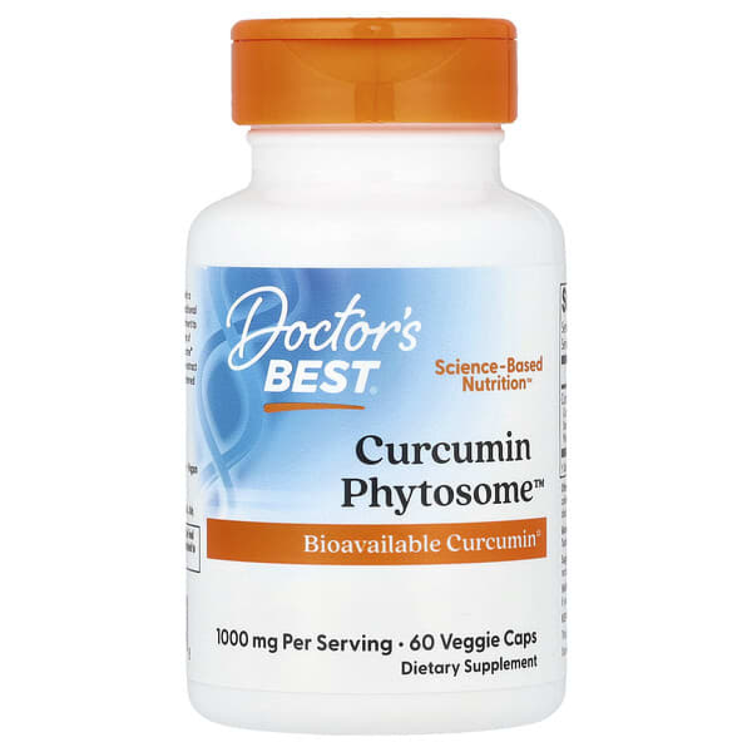 Doctor's Best, Curcumin Phytosome™, фитосомы куркумина, 60 растительных капсул (500 мг в 1 капсуле)