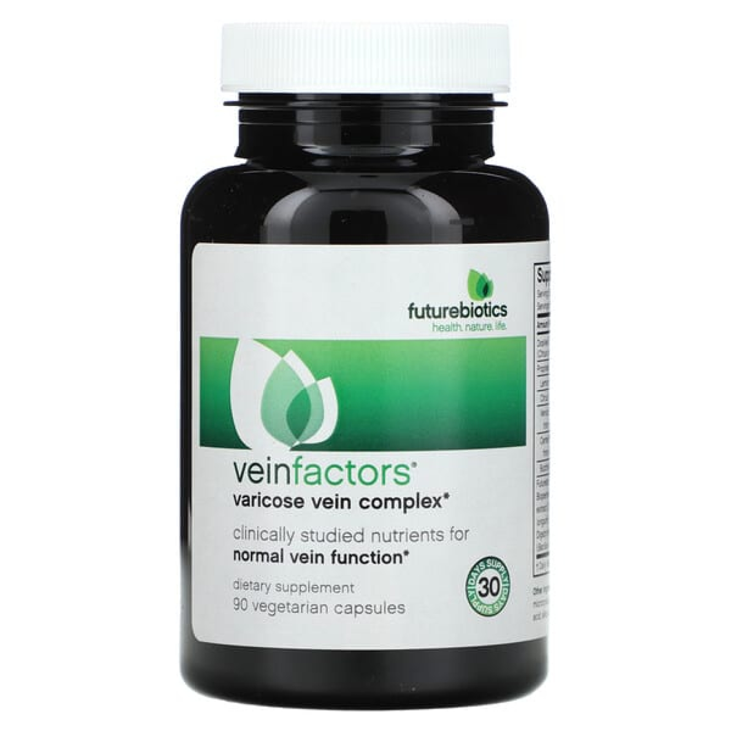 Futurebiotics, VeinFactors, противоварикозный комплекс, 90 вегетарианских капсул
