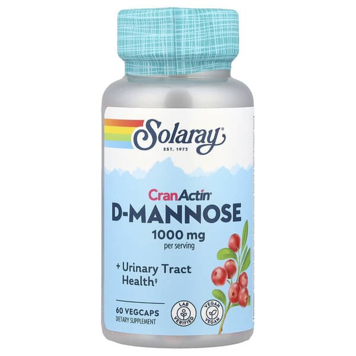 Solaray, CranActin®, D-манноза, 60 капсул VegCap