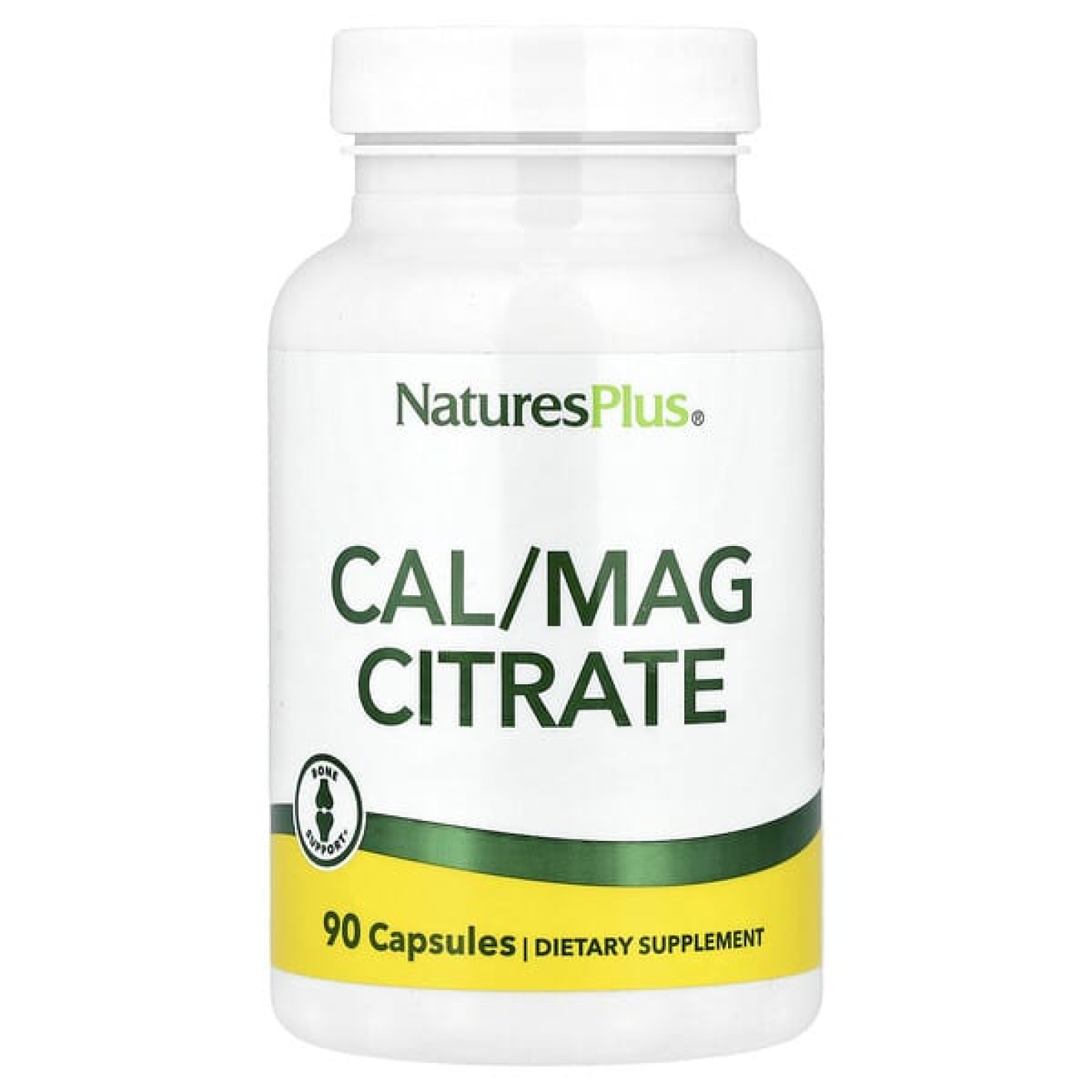 NaturesPlus, цитрат магния и кальция, 90 вегетарианских капсул