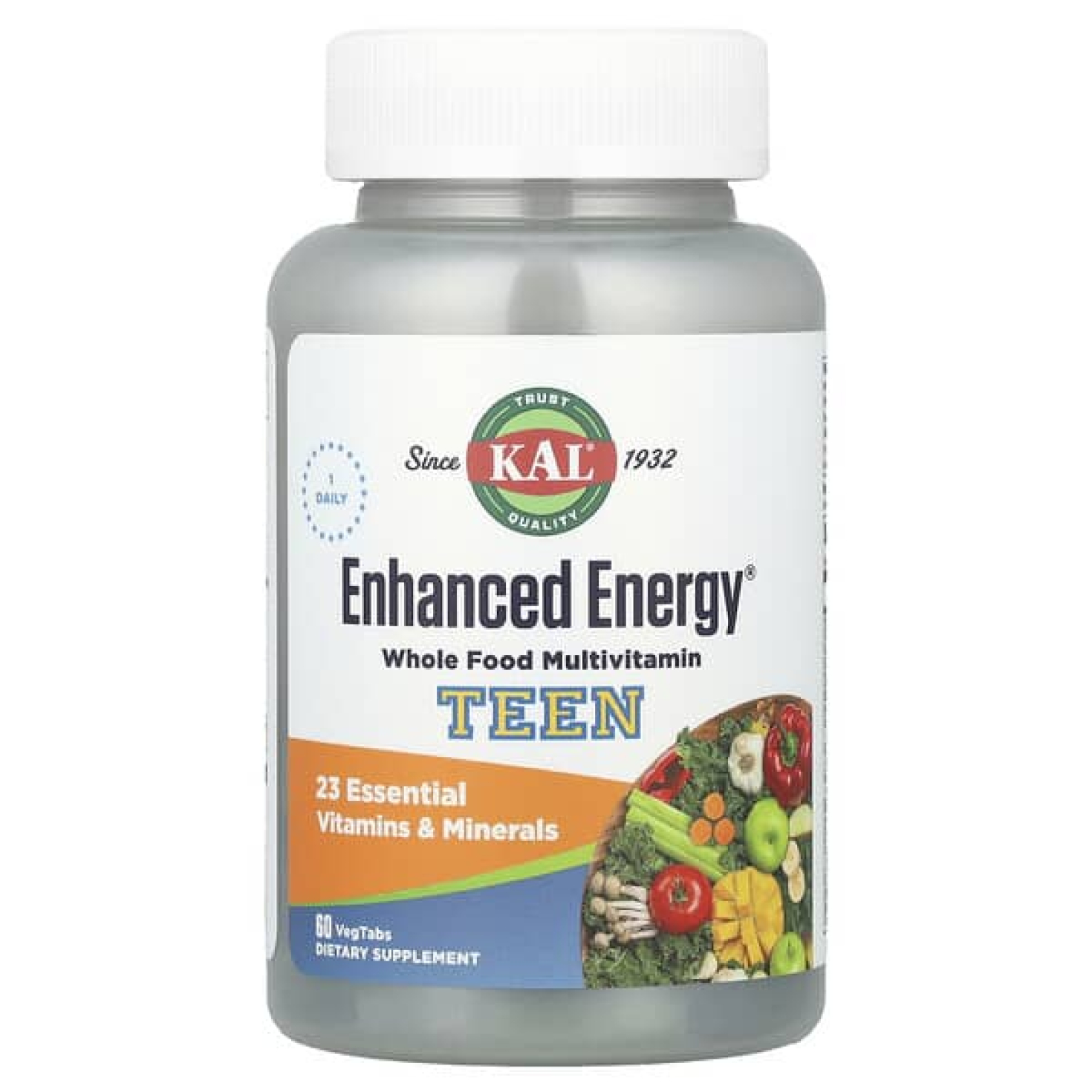 KAL, Enhanced Energy®, мультивитаминная добавка для подростков, 60 растительных таблеток