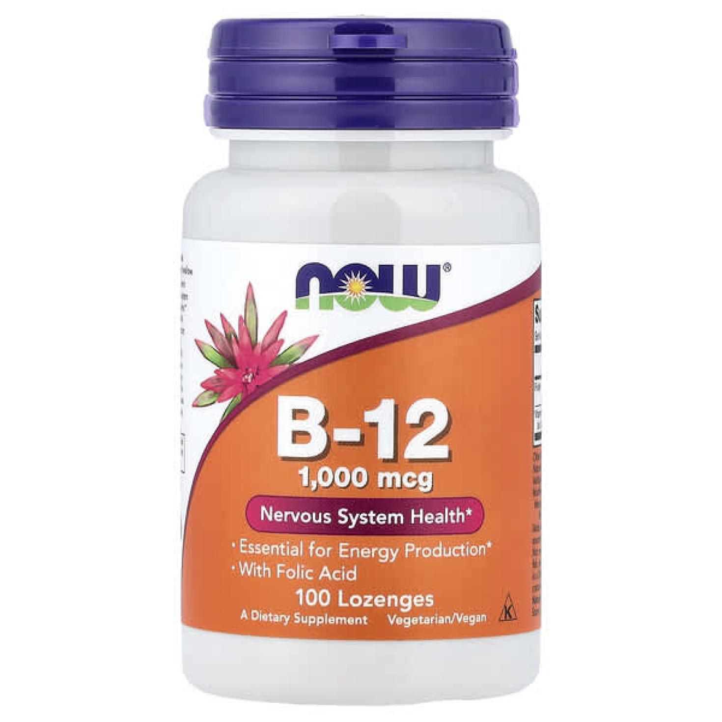 NOW Foods, витамин B12, 100 пастилок