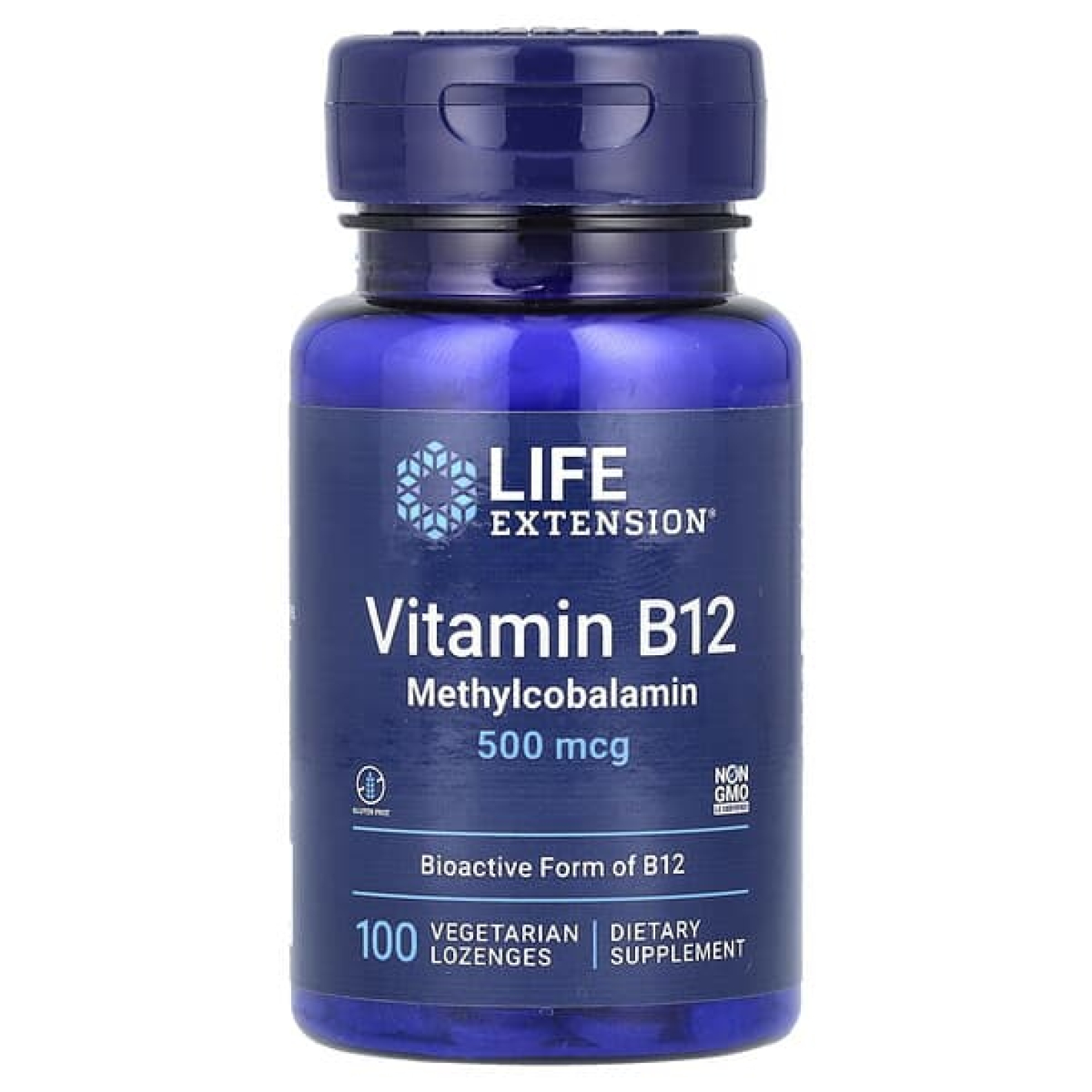 Life Extension, витамин B12, метилкобаламин, 500 мкг, 100 вегетарианских пастилок