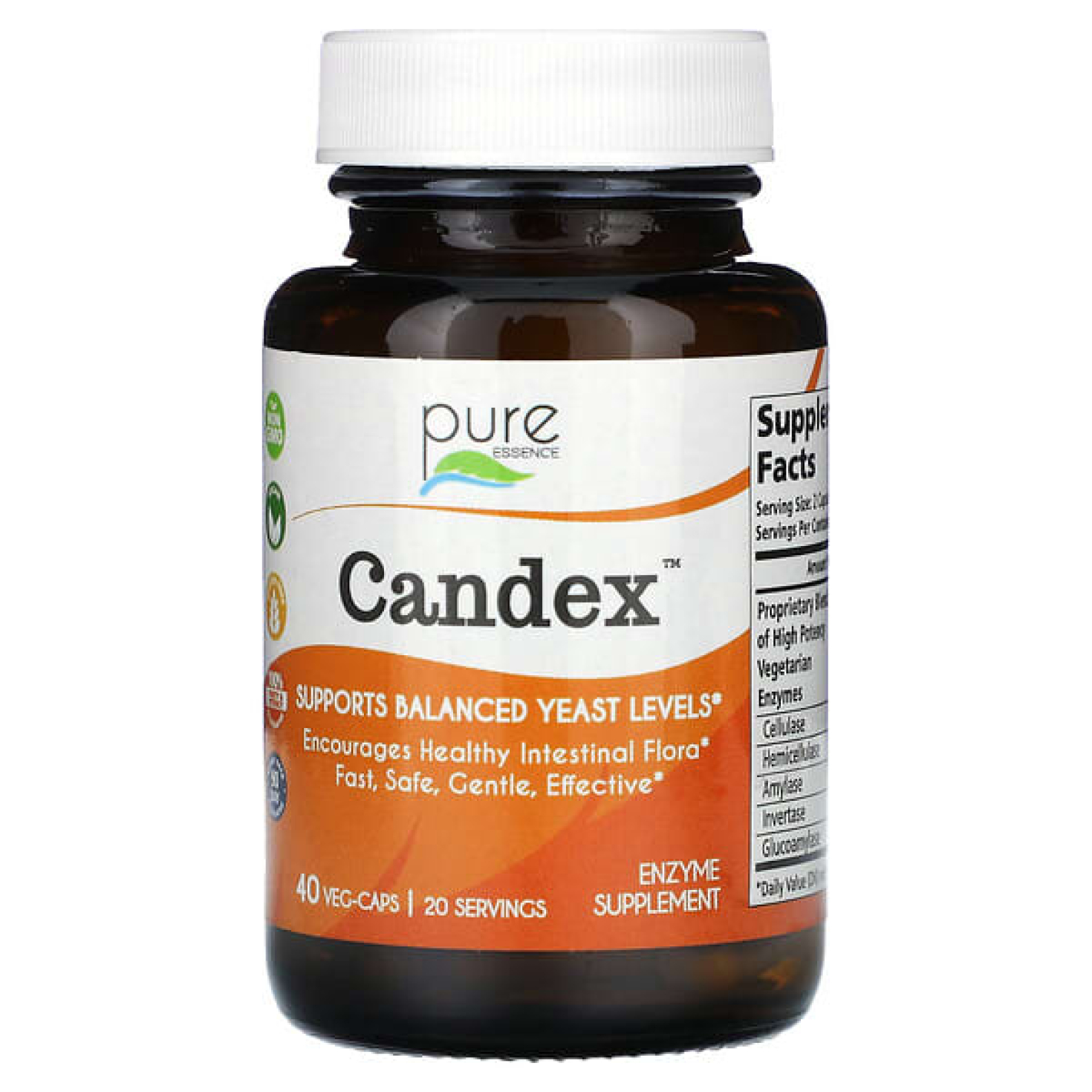 Pure Essence, Candex, 40 растительных капсул