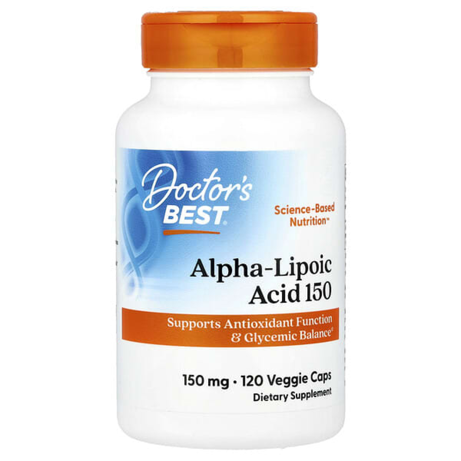 Doctor's Best, альфа-липоевая кислота 150, 150 мг, 120 растительных капсул