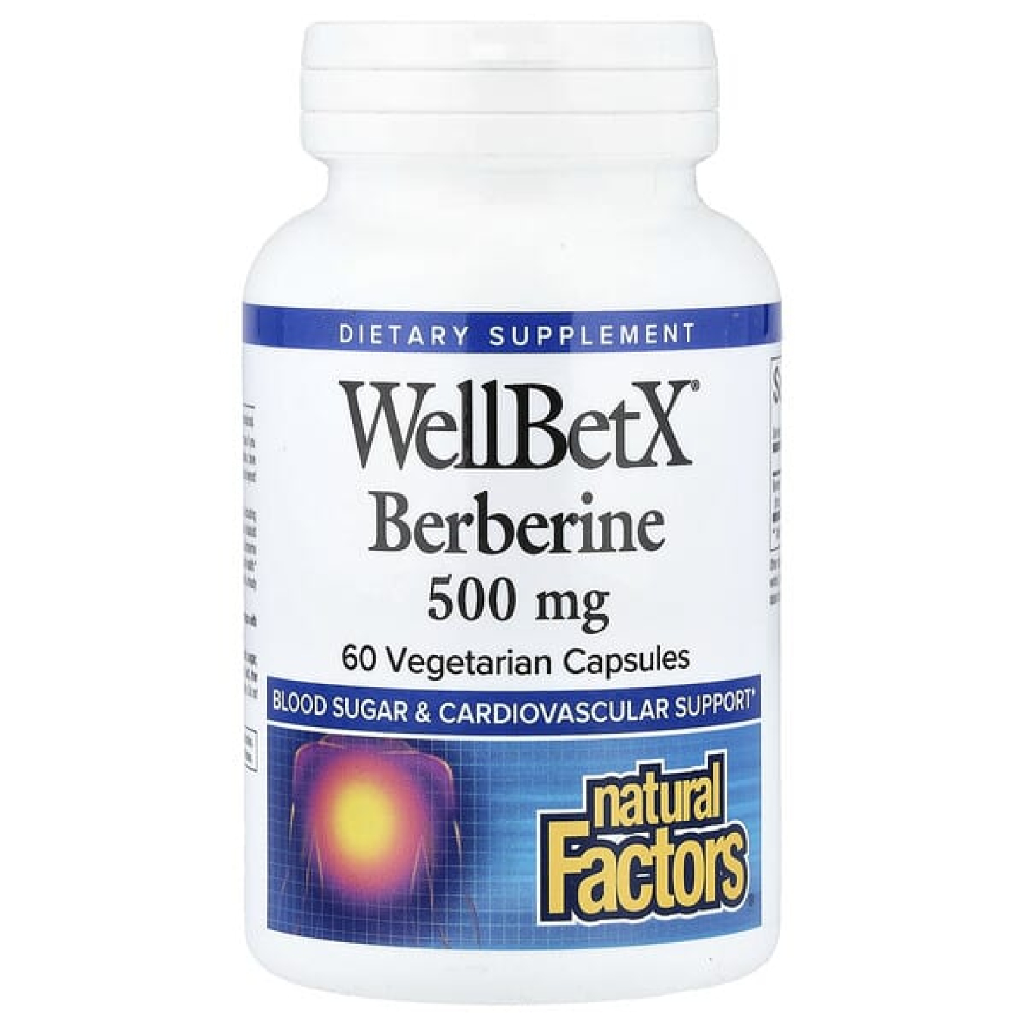 Natural Factors, WellBetX®, берберин, 500 мг, 60 вегетарианских капсул