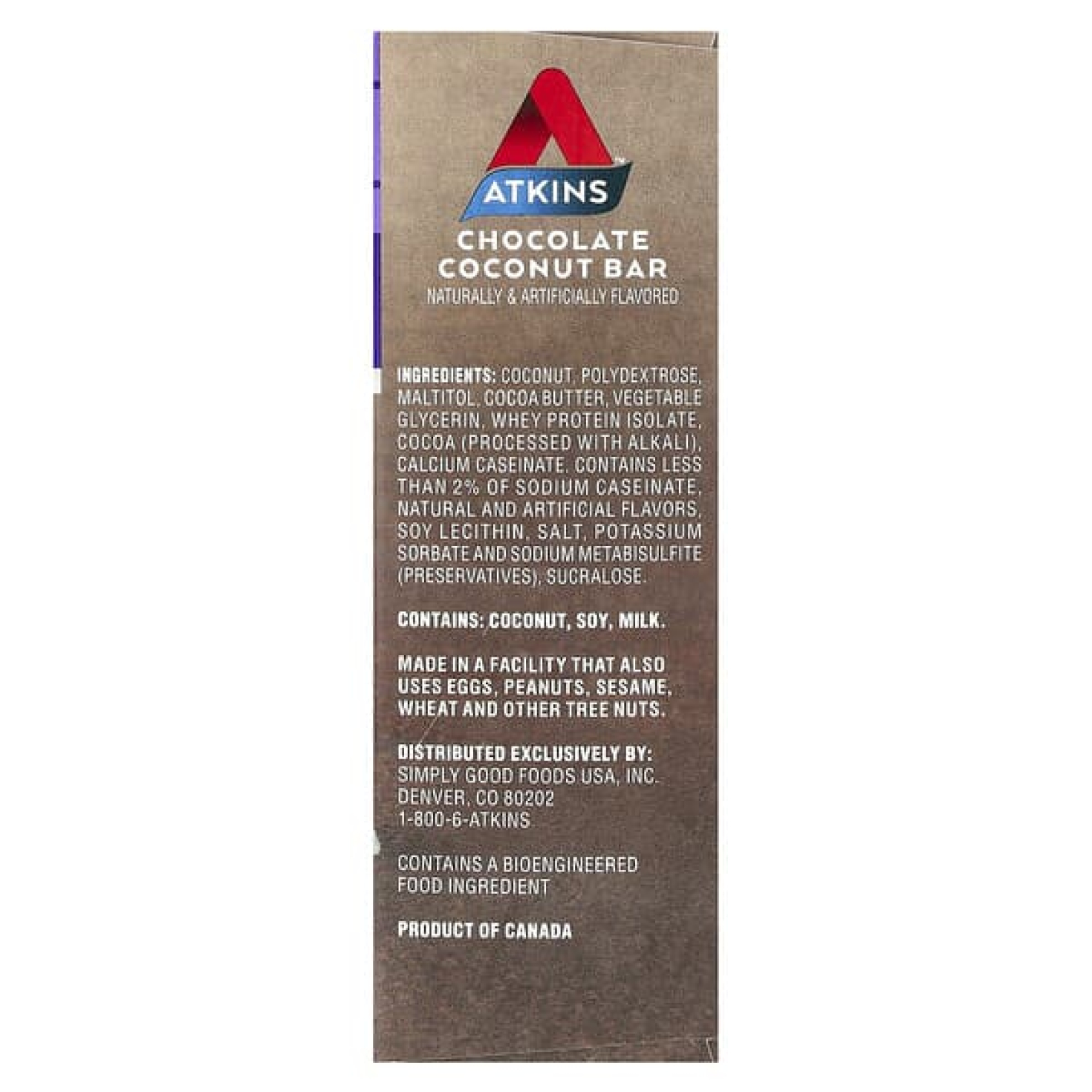 Atkins, Endulge ™, Treat, шоколадно-кокосовый батончик, 5 батончиков, 40 г (1,41 унции)