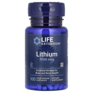 Life Extension, литий, 1000 мкг, 100 вегетарианских капсул