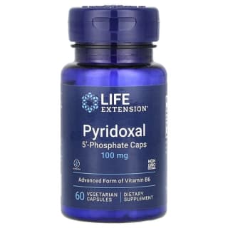 Life Extension, пиридоксаль 5'-фосфат в капсулах, 100 мг, 60 вегетарианских капсул