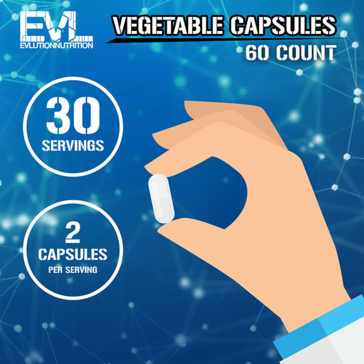 EVLution Nutrition, ежовик гребенчатый, 60 вегетарианских капсул (500 мг в 1 капсуле)