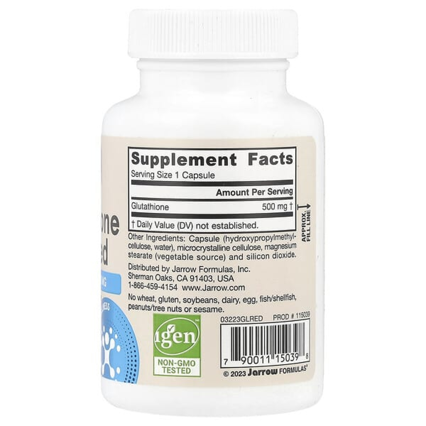 Jarrow Formulas, веганский восстановленный глутатион, 500 мг, 60 растительных капсул