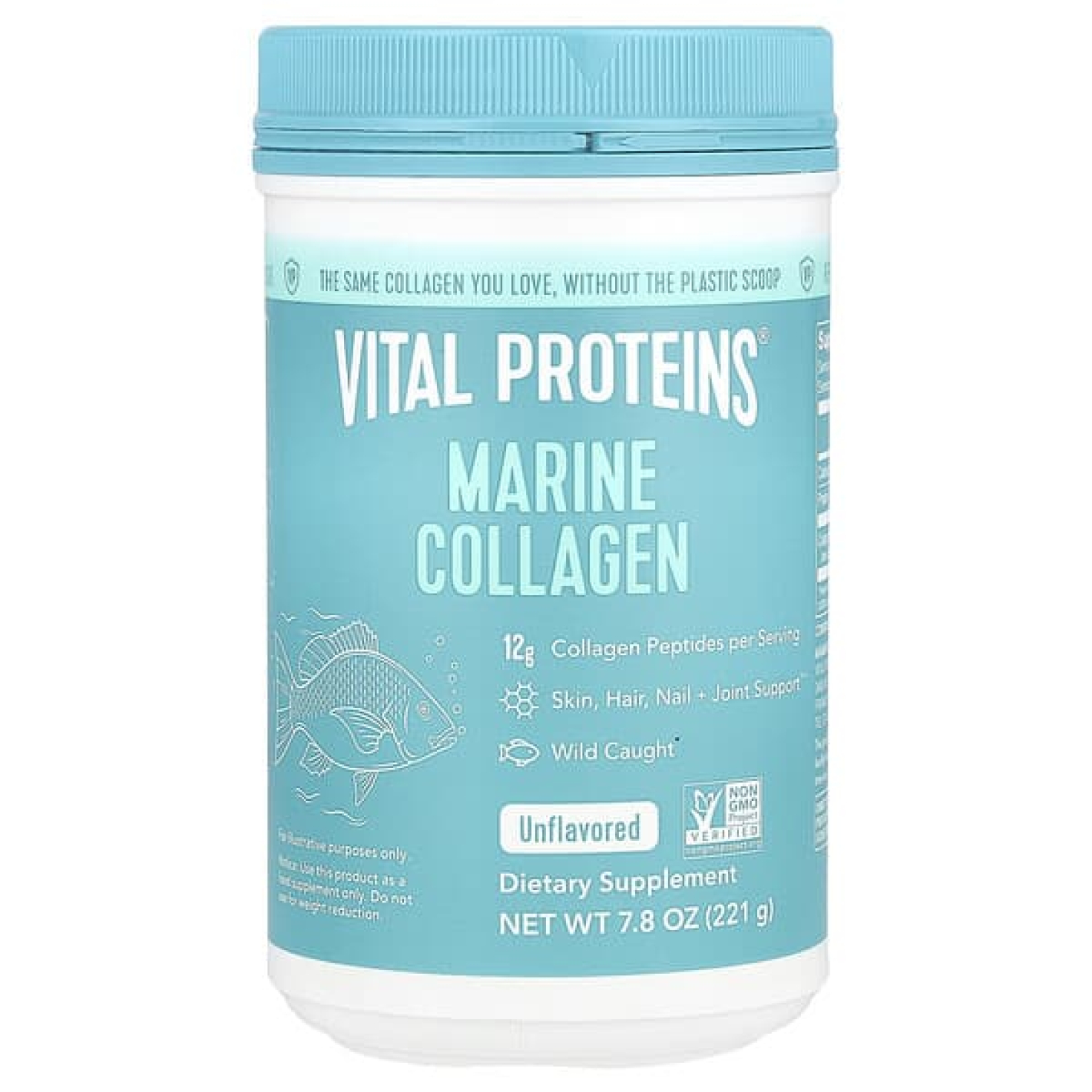 Vital Proteins, морской коллаген, без добавок, 221 г (7,8 унции)