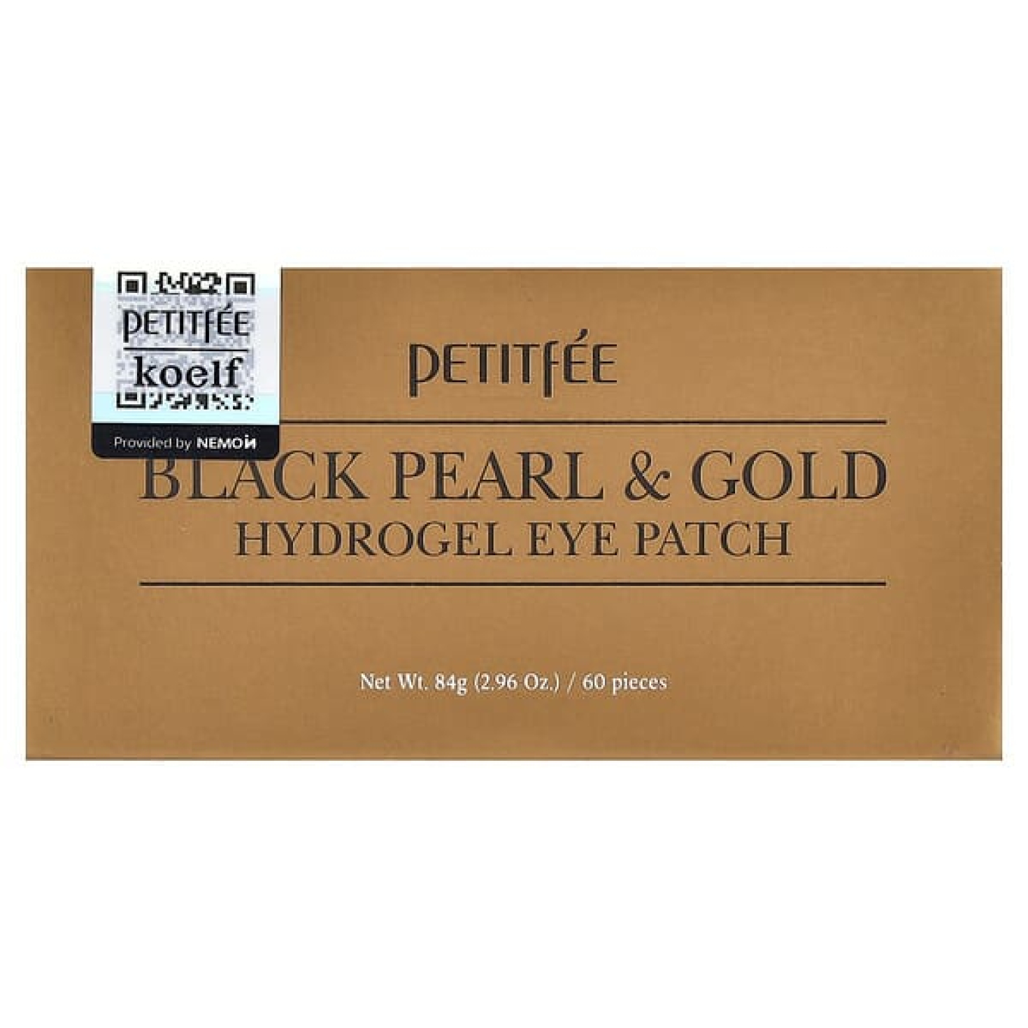 Petitfee, гидрогелевые патчи для глаз, с золотом и черным жемчугом, 60 патчей