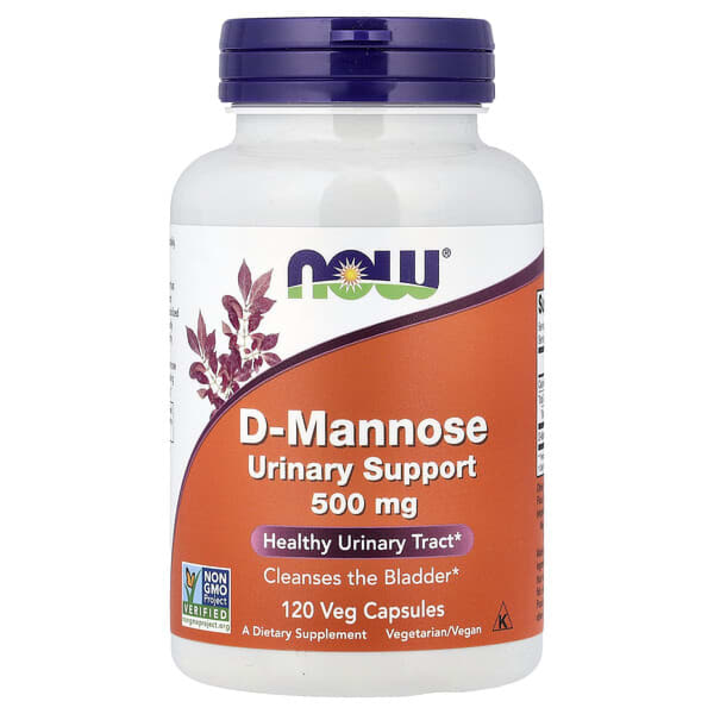 NOW Foods, D-манноза, 500 мг, 120 вегетарианских капсул