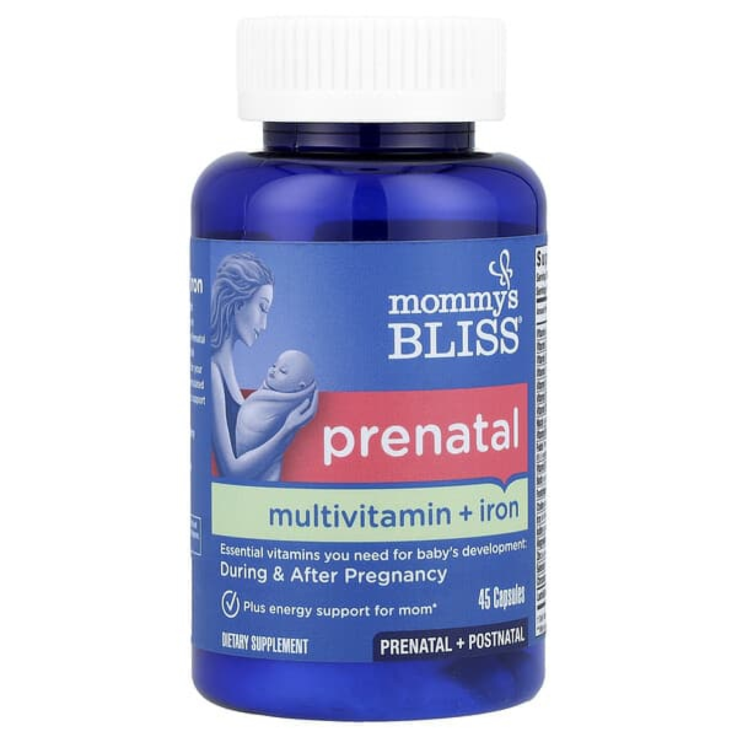 Mommy's Bliss, пренатальные витамины с железом, 45 капсул