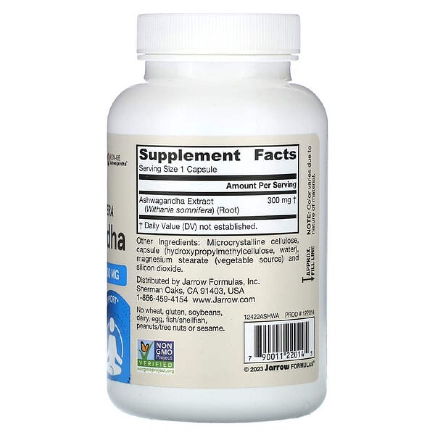 Jarrow Formulas, ашваганда, 300 мг, 120 растительных капсул
