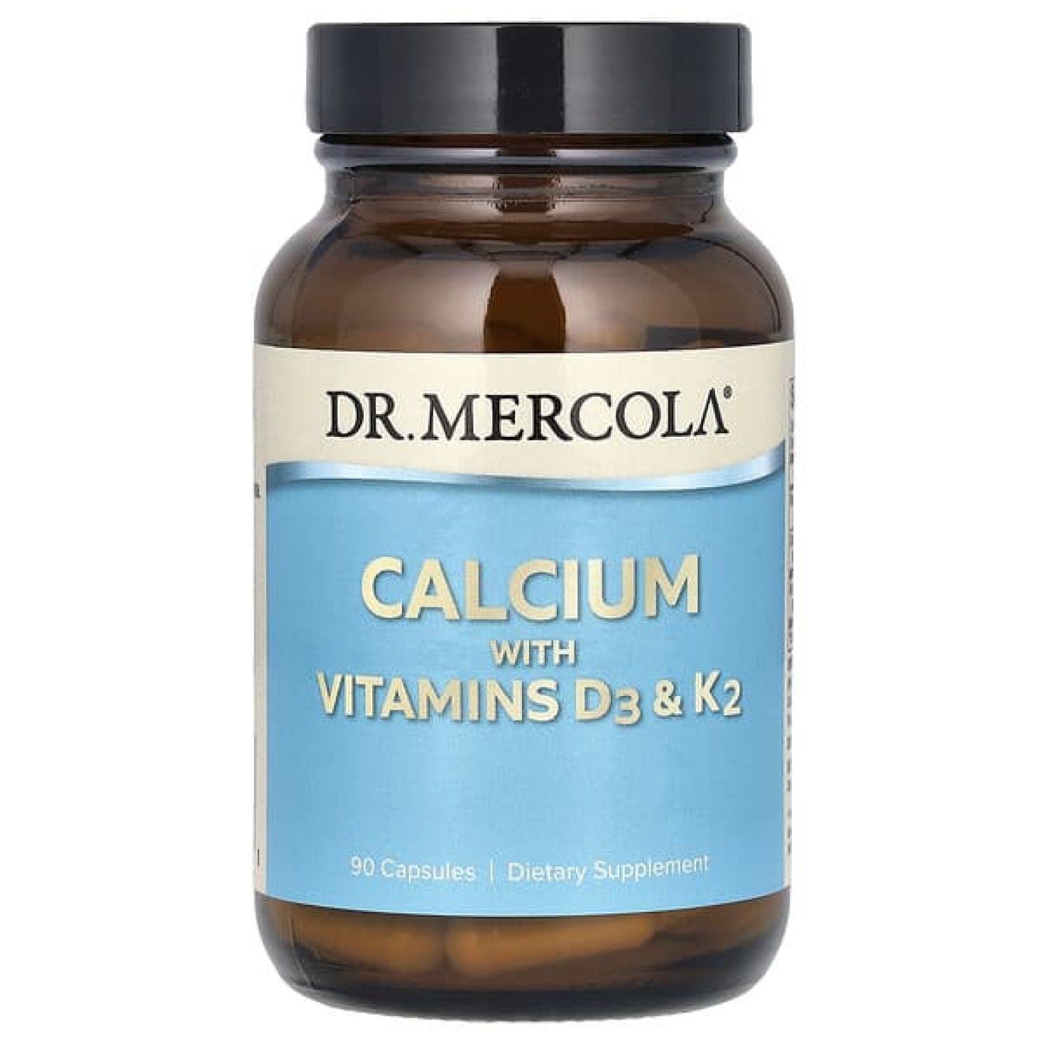Dr. Mercola, кальций с витаминами D3 и К2, 90 капсул