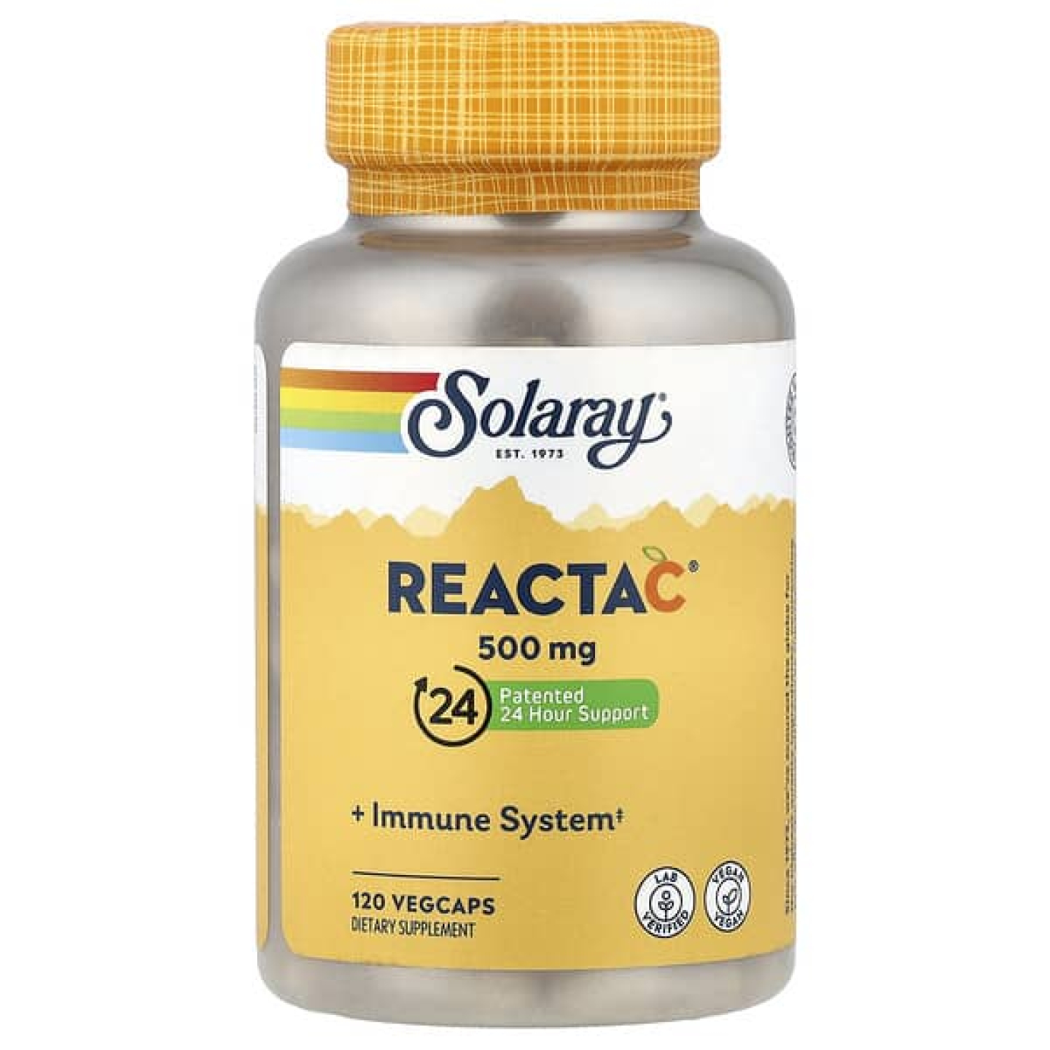 Solaray, Reacta-C®, 500 мг, 120 вегетарианских капсул