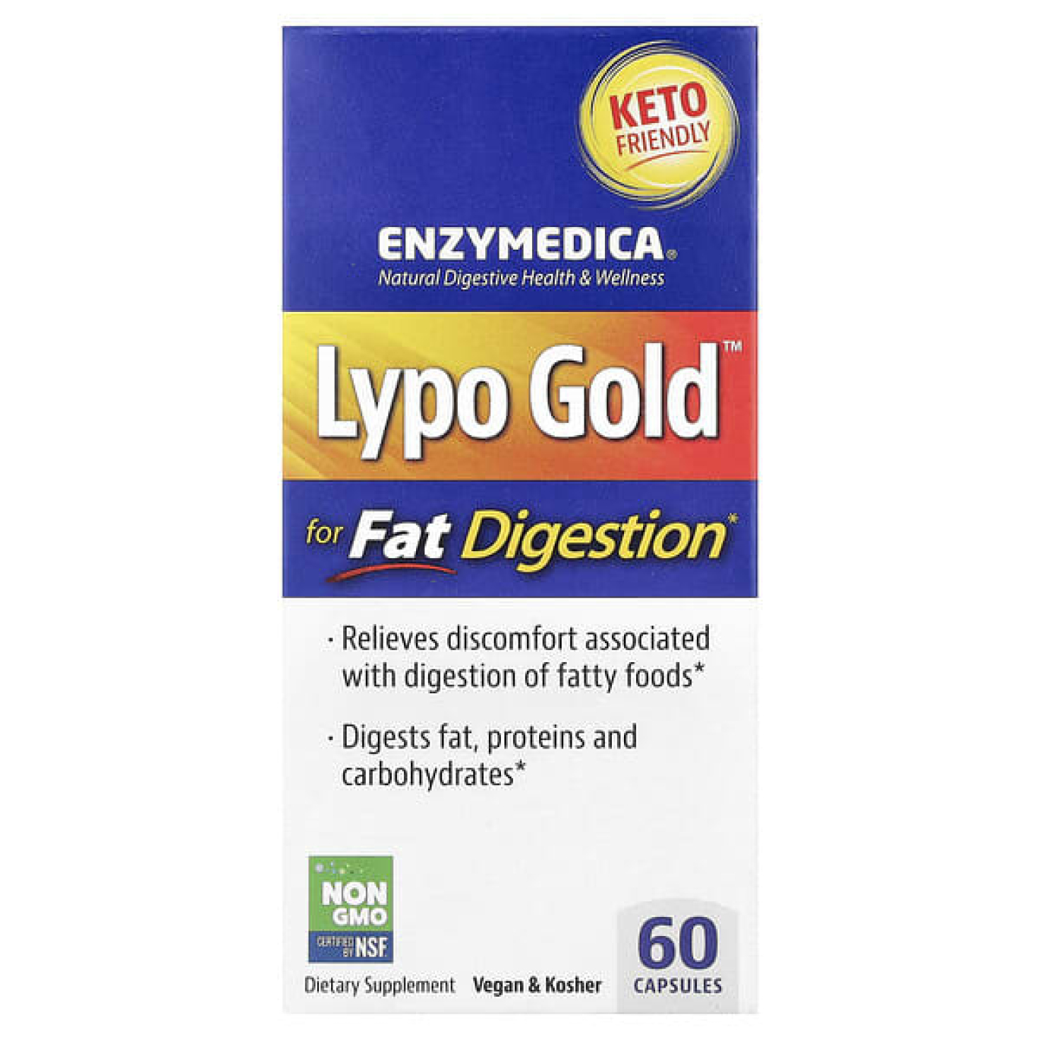 Enzymedica, Lypo Gold™, добавка для переваривания жиров, 60 капсул