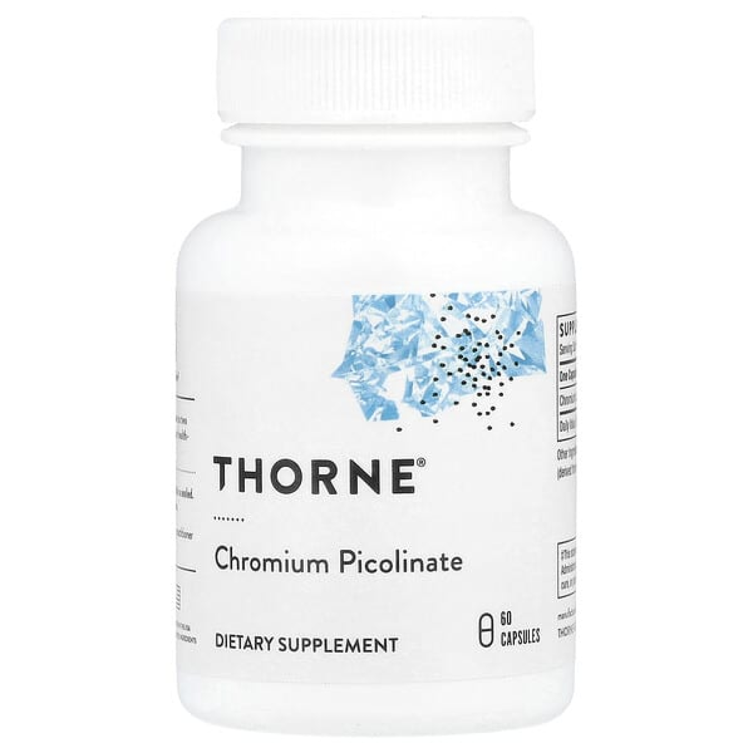 Thorne, пиколинат хрома, 60 капсул (500 мкг в 1 капсуле)