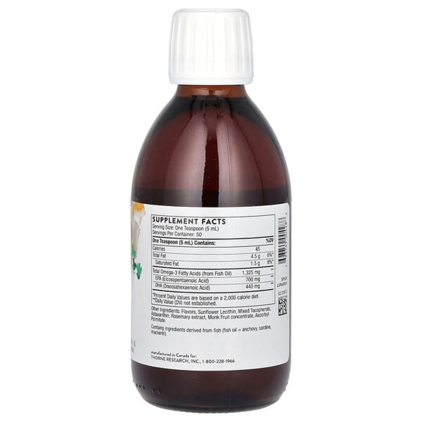 Thorne, Omega Superb, добавка с омега кислотами, со вкусом лимона и ягод, 250 мл (8,45 жидк. унции)