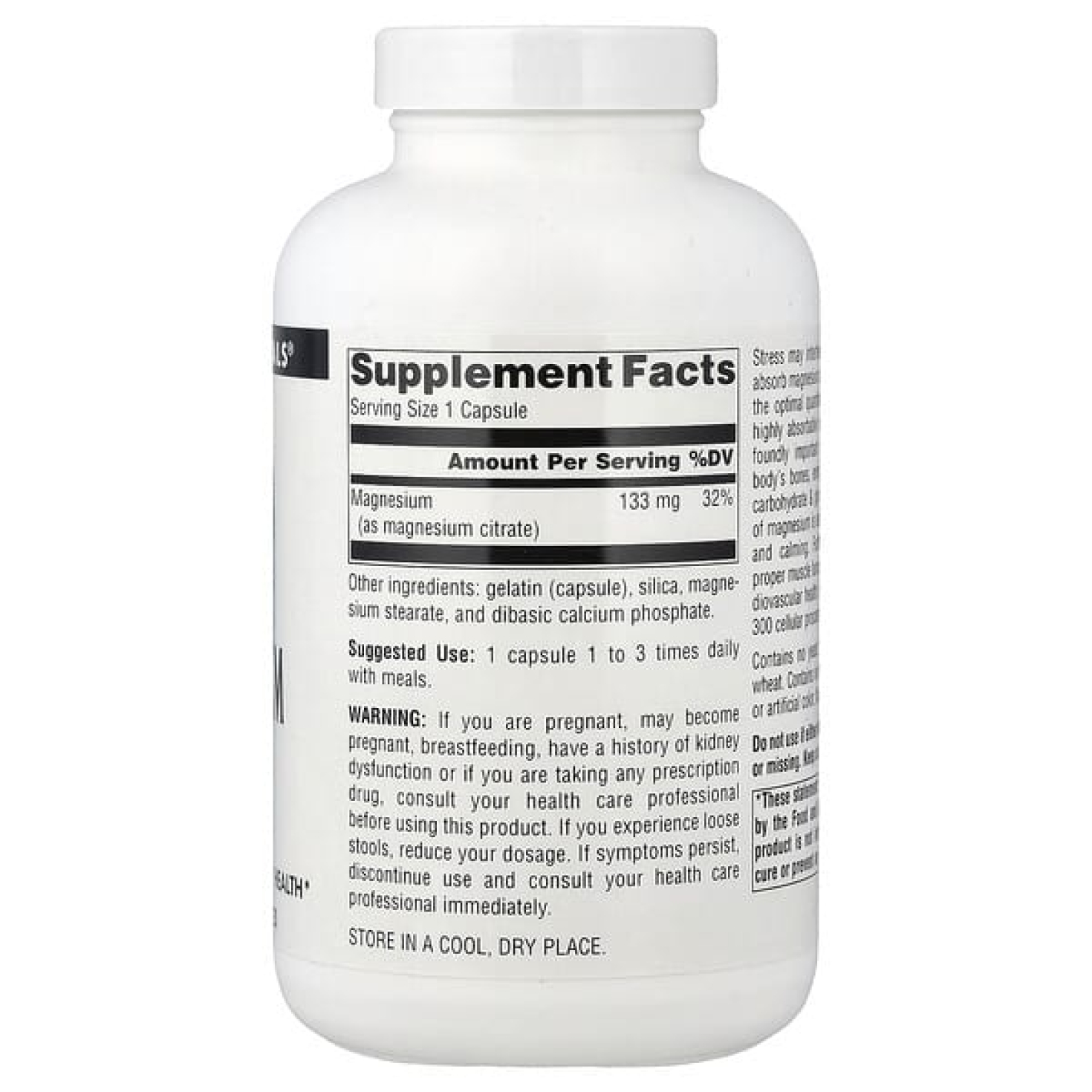 Source Naturals, цитрат магния, 133 мг, 180 капсул