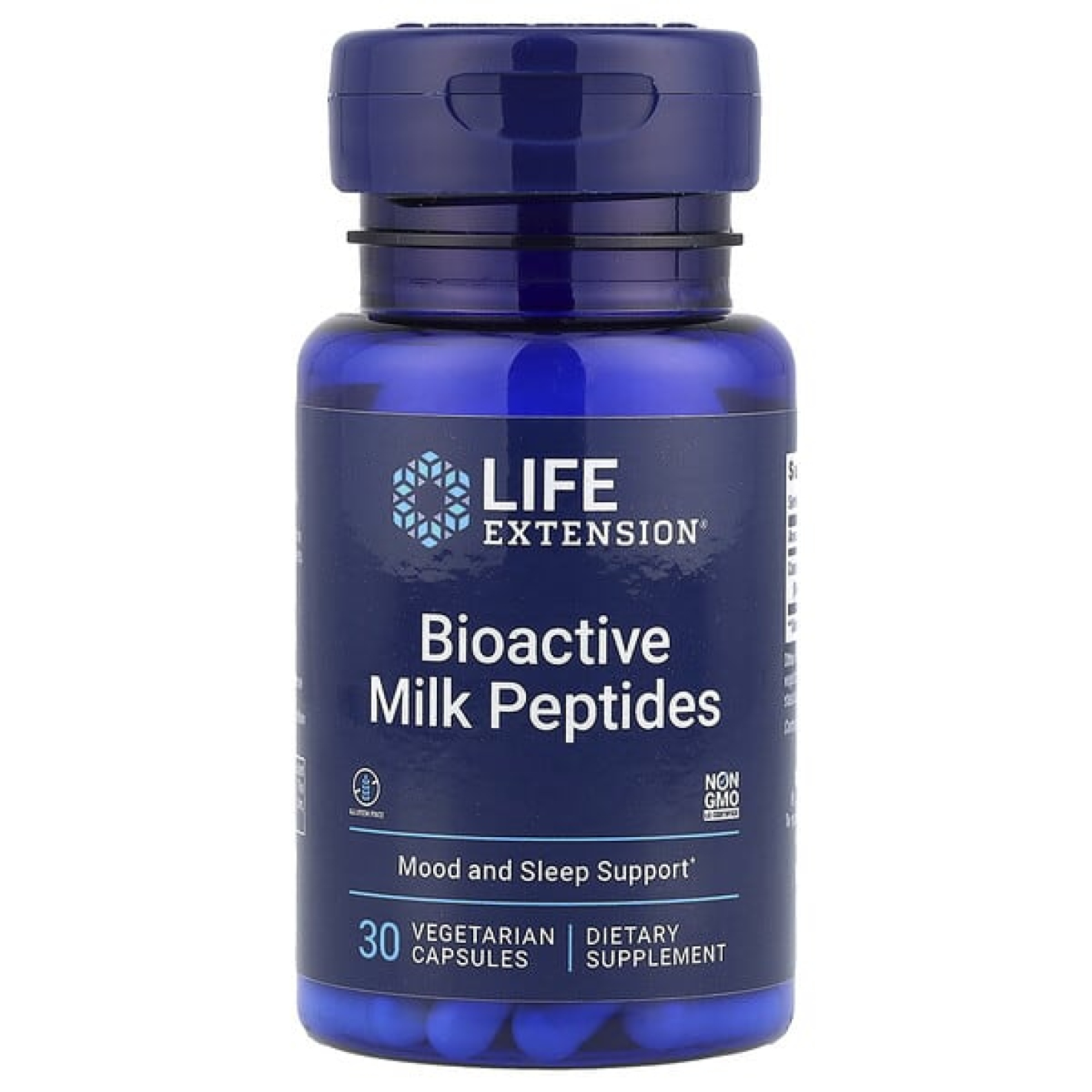 Life Extension, биоактивные молочные пептиды, 30 вегетарианских капсул