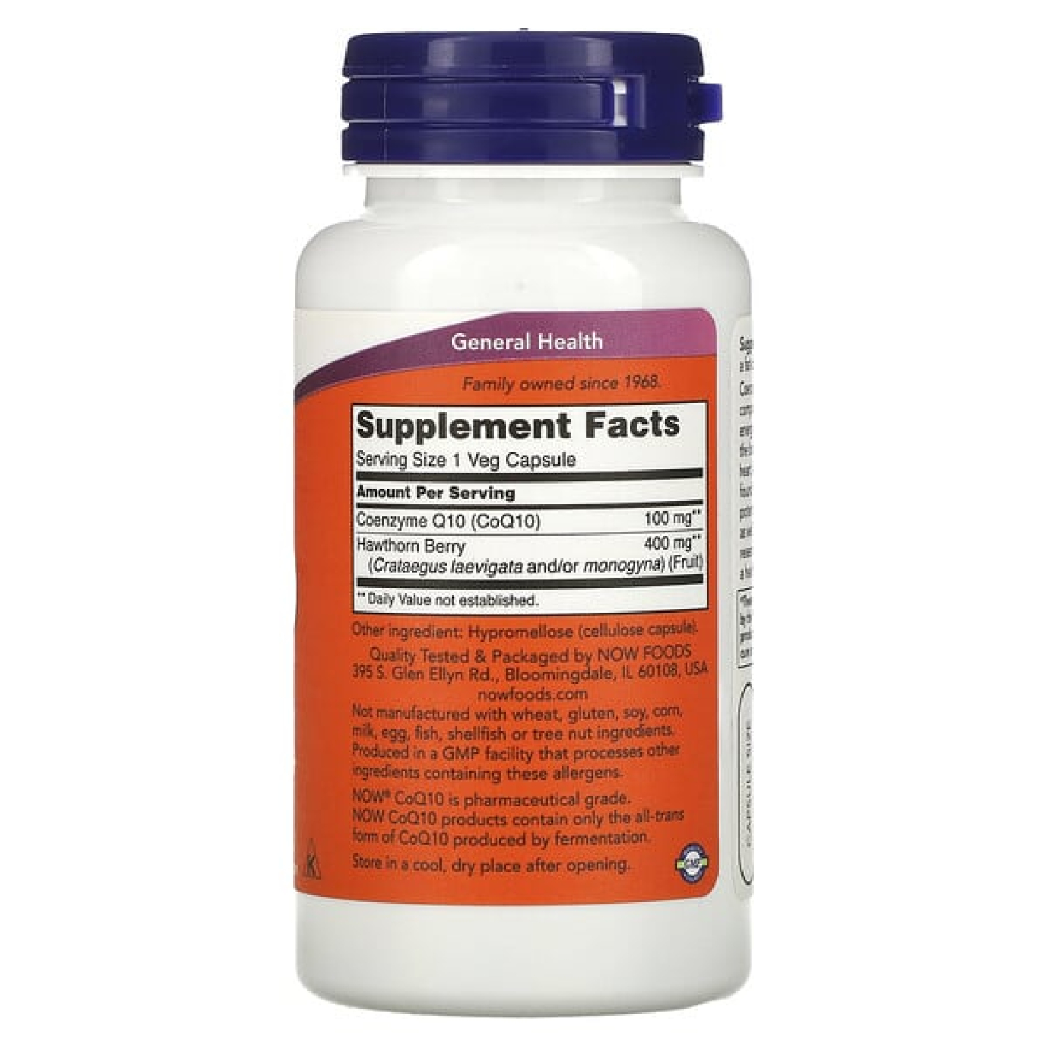 NOW Foods, CoQ10 с ягодами боярышника, 100 мг, 90 растительных капсул