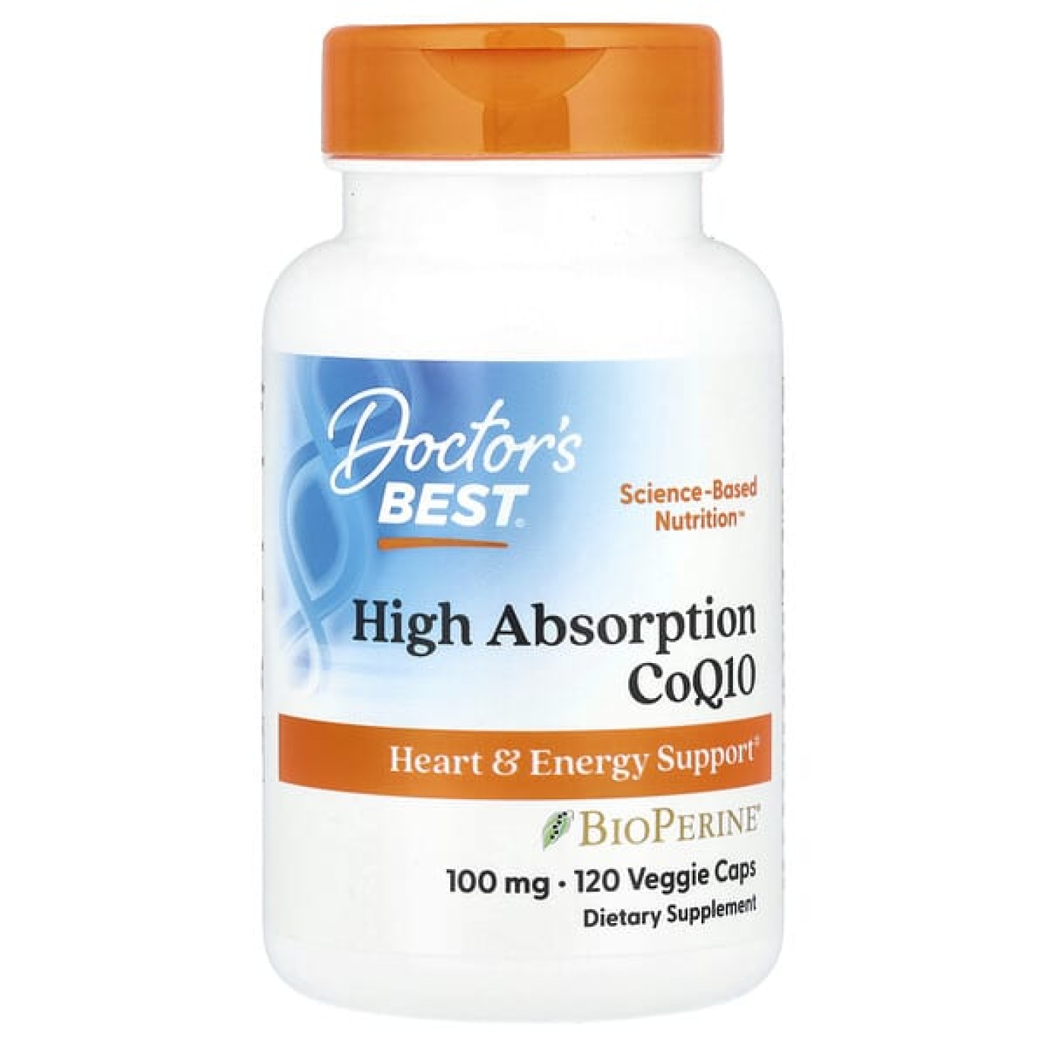 Doctor's Best, легкоусвояемый коэнзим Q10 с BioPerine®, 100 мг, 120 растительных капсул