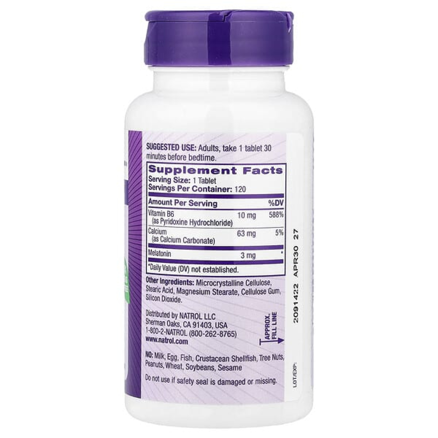 Natrol, Мелатонин, 3 мг, 120 таблеток