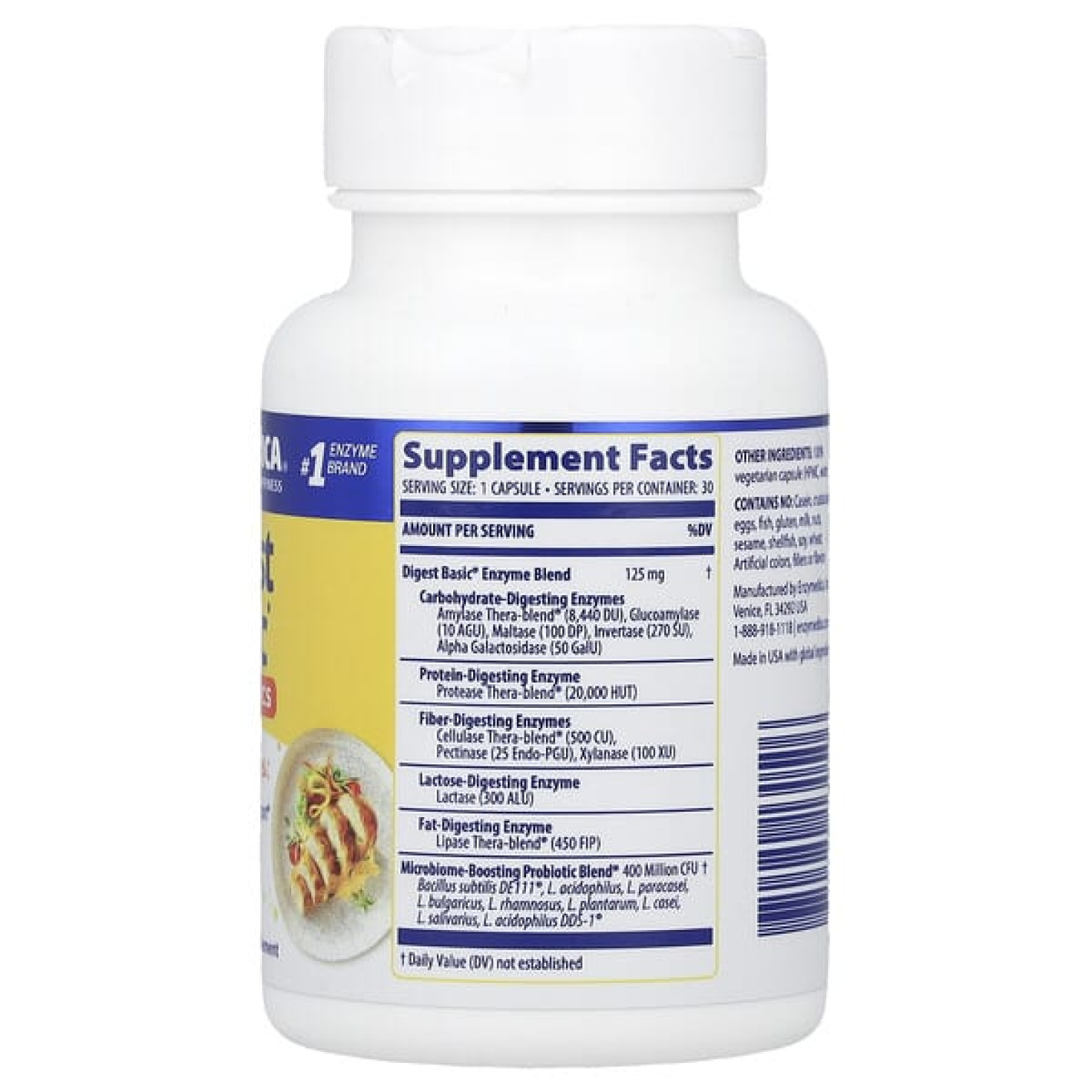 Enzymedica, Digest Basic®, с пробиотиками, 30 капсул