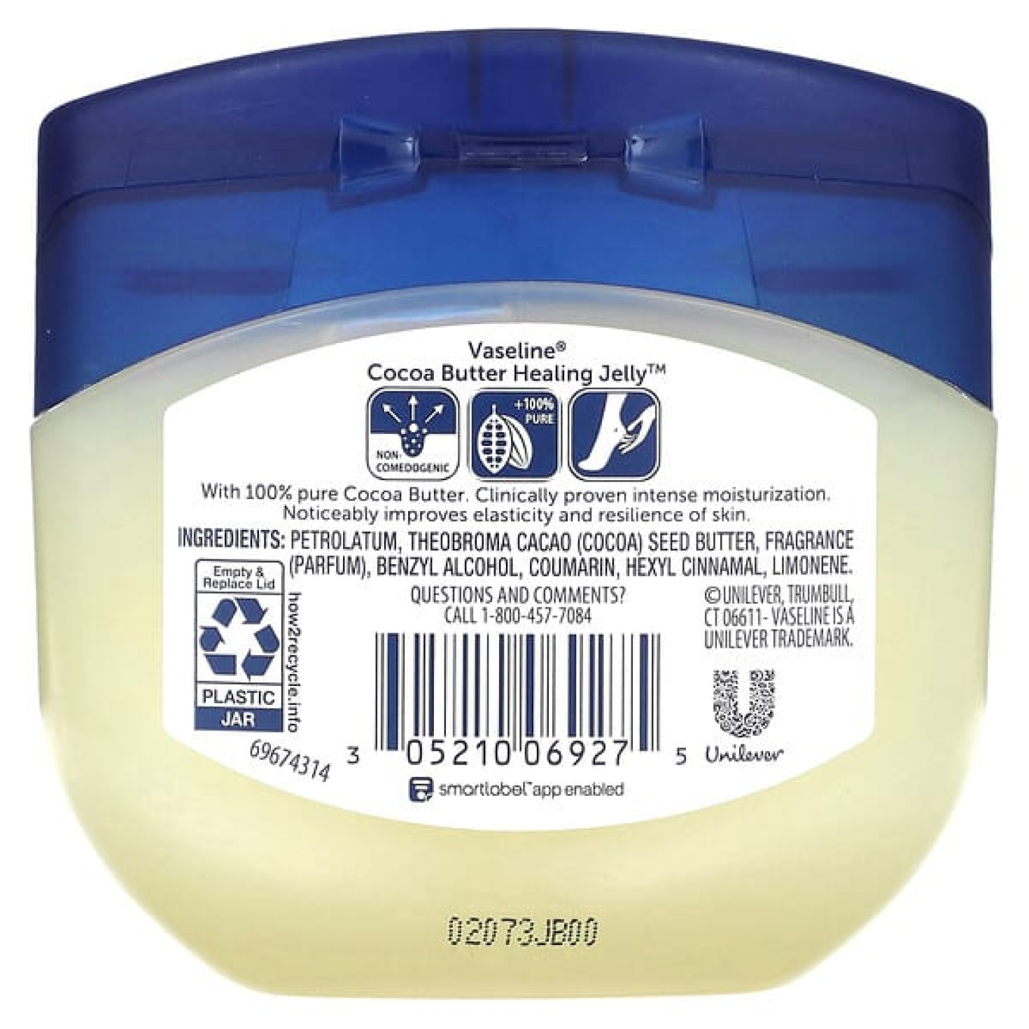 Vaseline, Мазь для глубокого увлажнения Healing Jelly, «Масло какао», 212 г