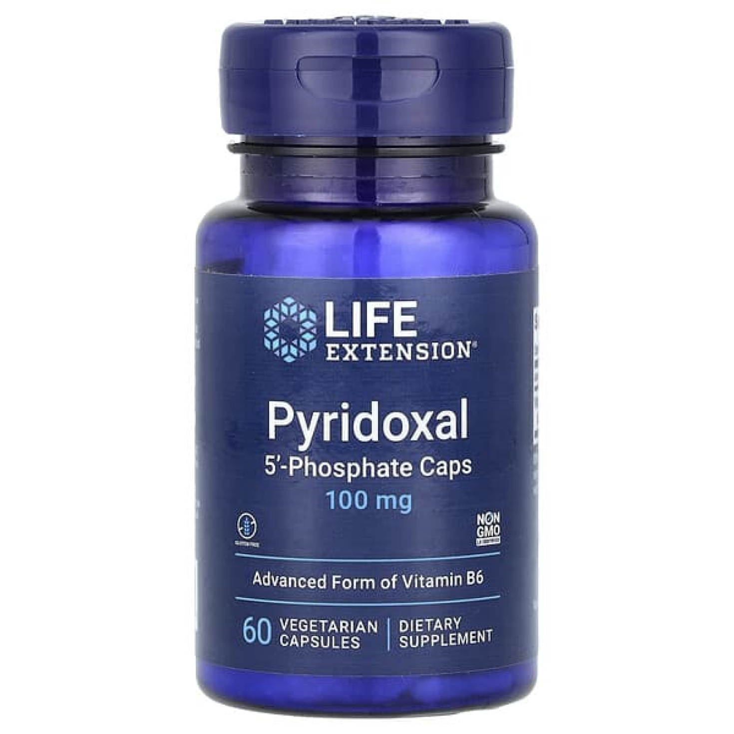 Life Extension, пиридоксаль 5'-фосфат в капсулах, 100 мг, 60 вегетарианских капсул