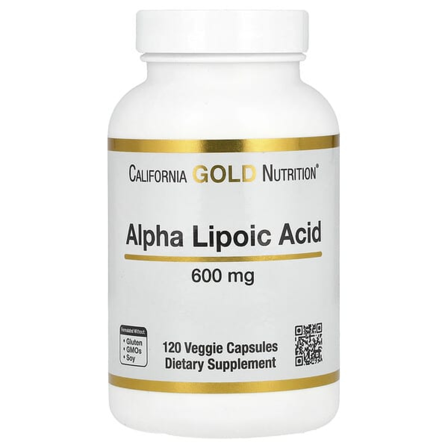 California Gold Nutrition, альфа-липоевая кислота, 600 мг, 120 растительных капсул