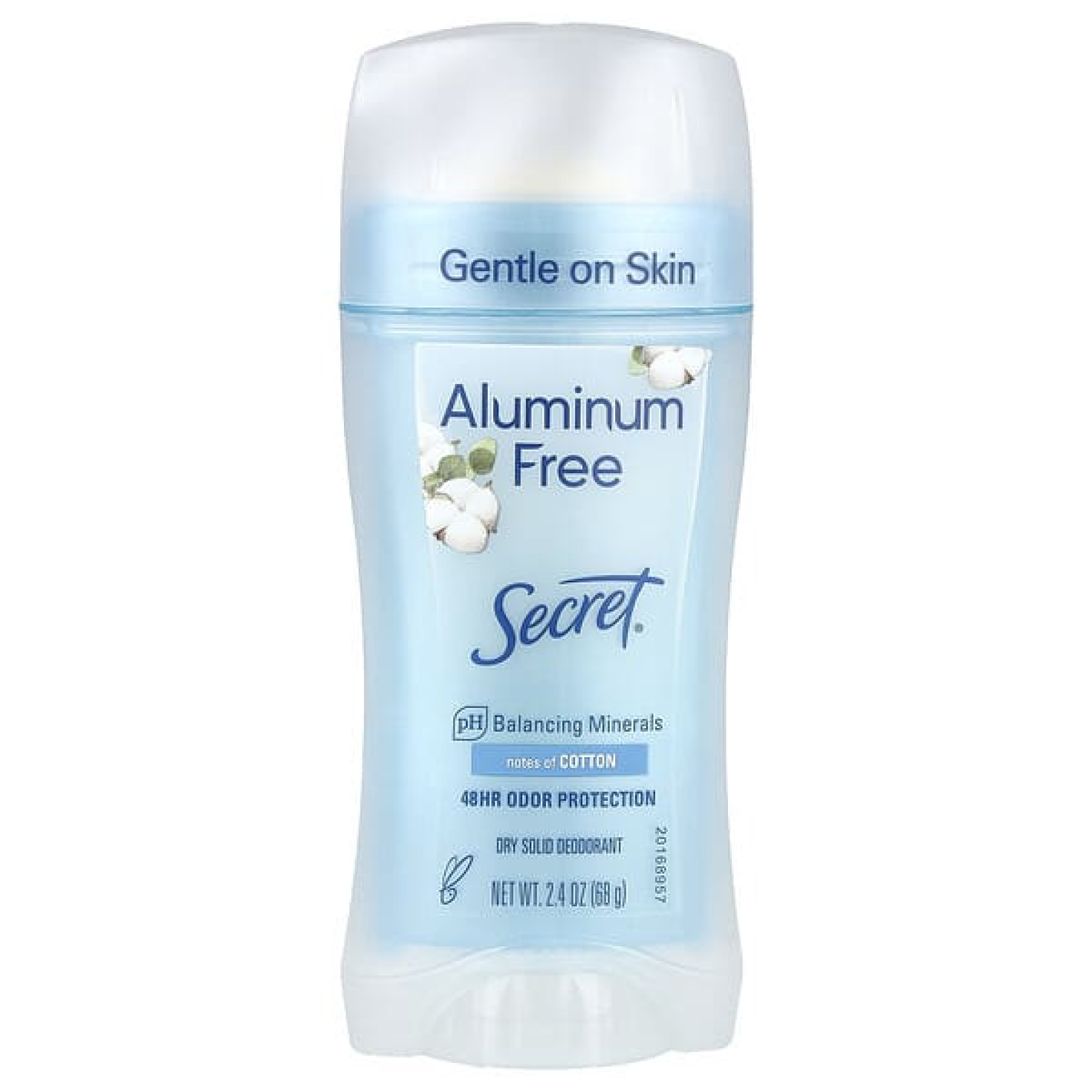 Secret, дезодорант без алюминия, с ароматом хлопка, 68 г (2,4 унции)