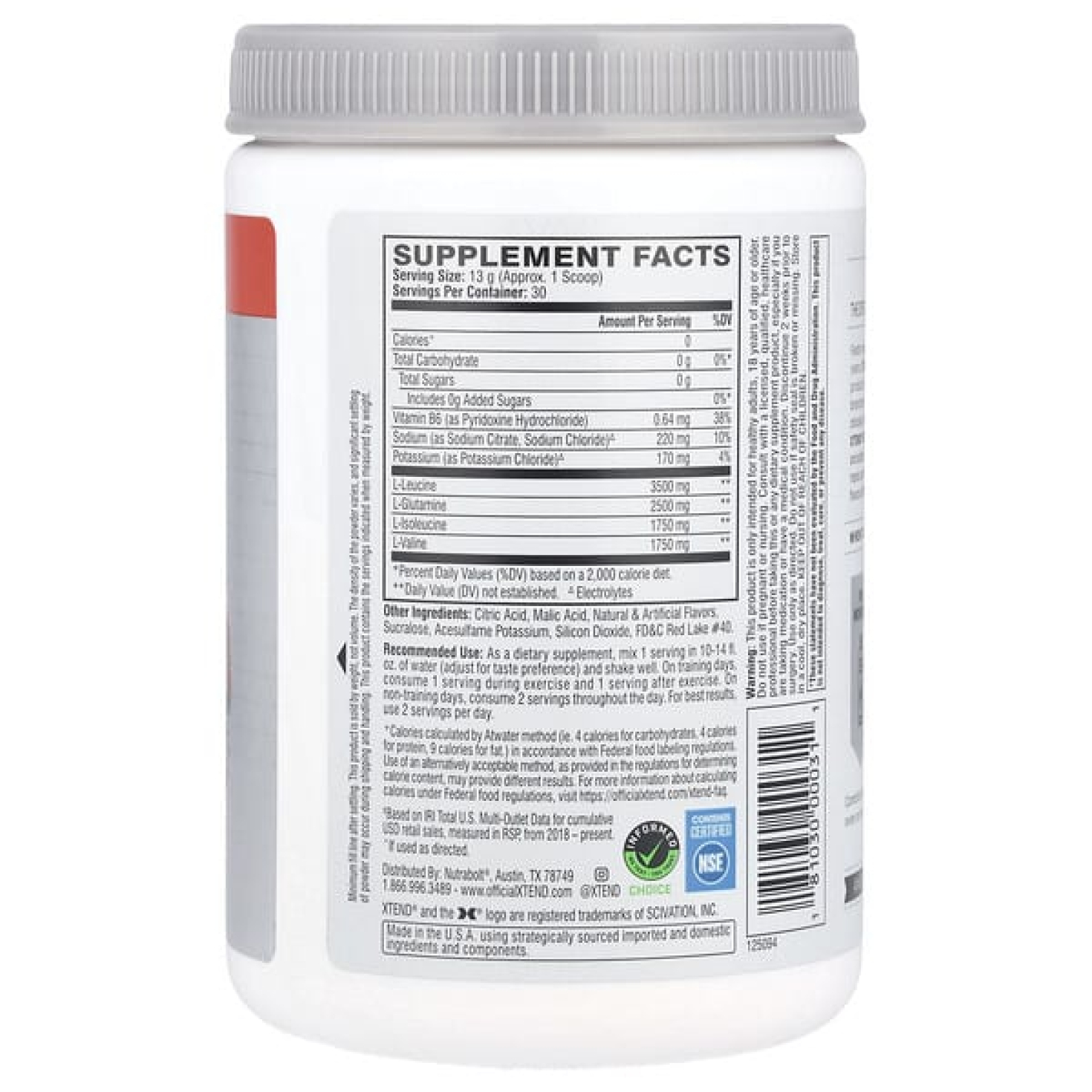 XTEND, The Original, 7 г аминокислот с разветвленной цепью (BCAA), со вкусом клубники и киви, 420 г (14,8 унции)