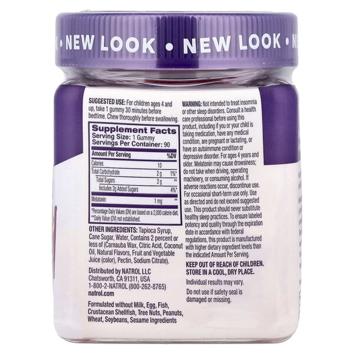 Natrol, Kids, жевательная добавка с мелатонином, для детей от 4 лет, с малиновым вкусом, 1 мг, 90 жевательных таблеток