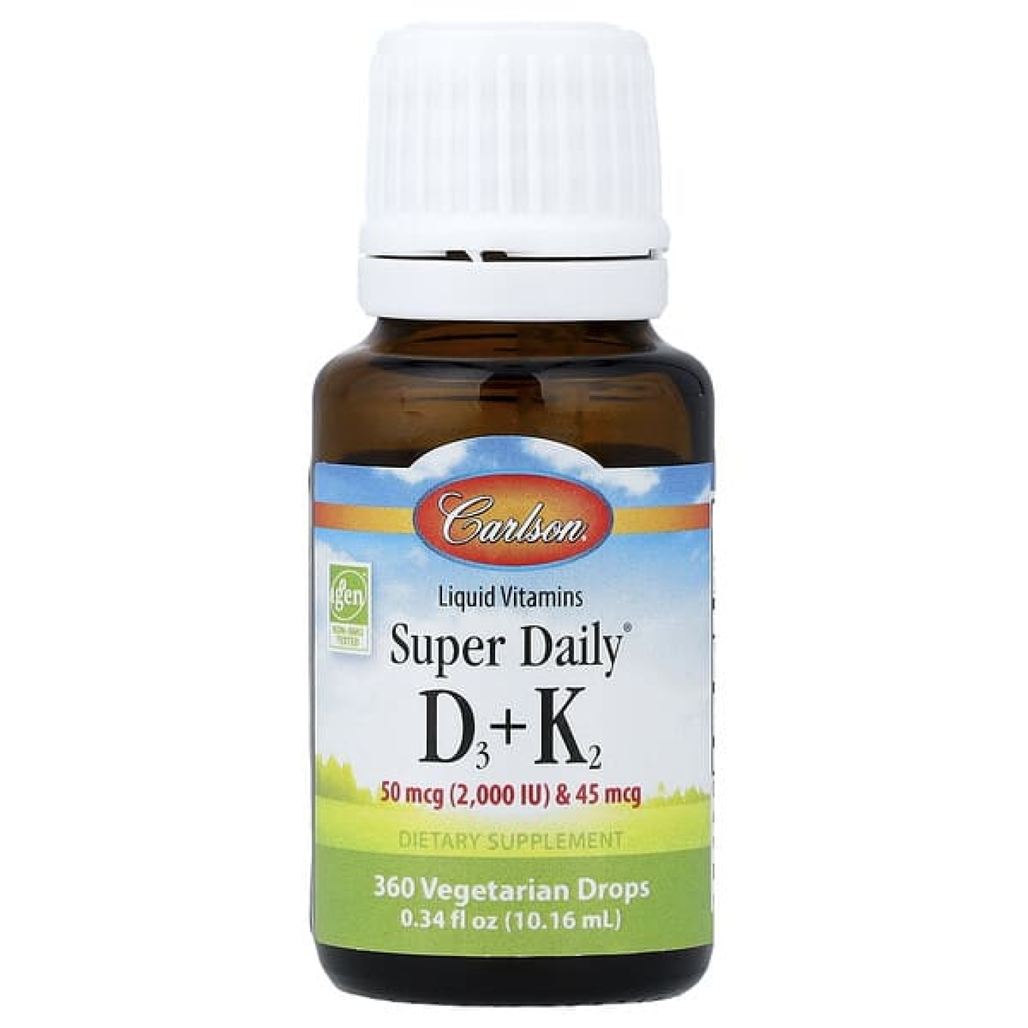 Carlson, Super Daily® D3 + K2, 10,16 мл (0,34 жидк. унции)