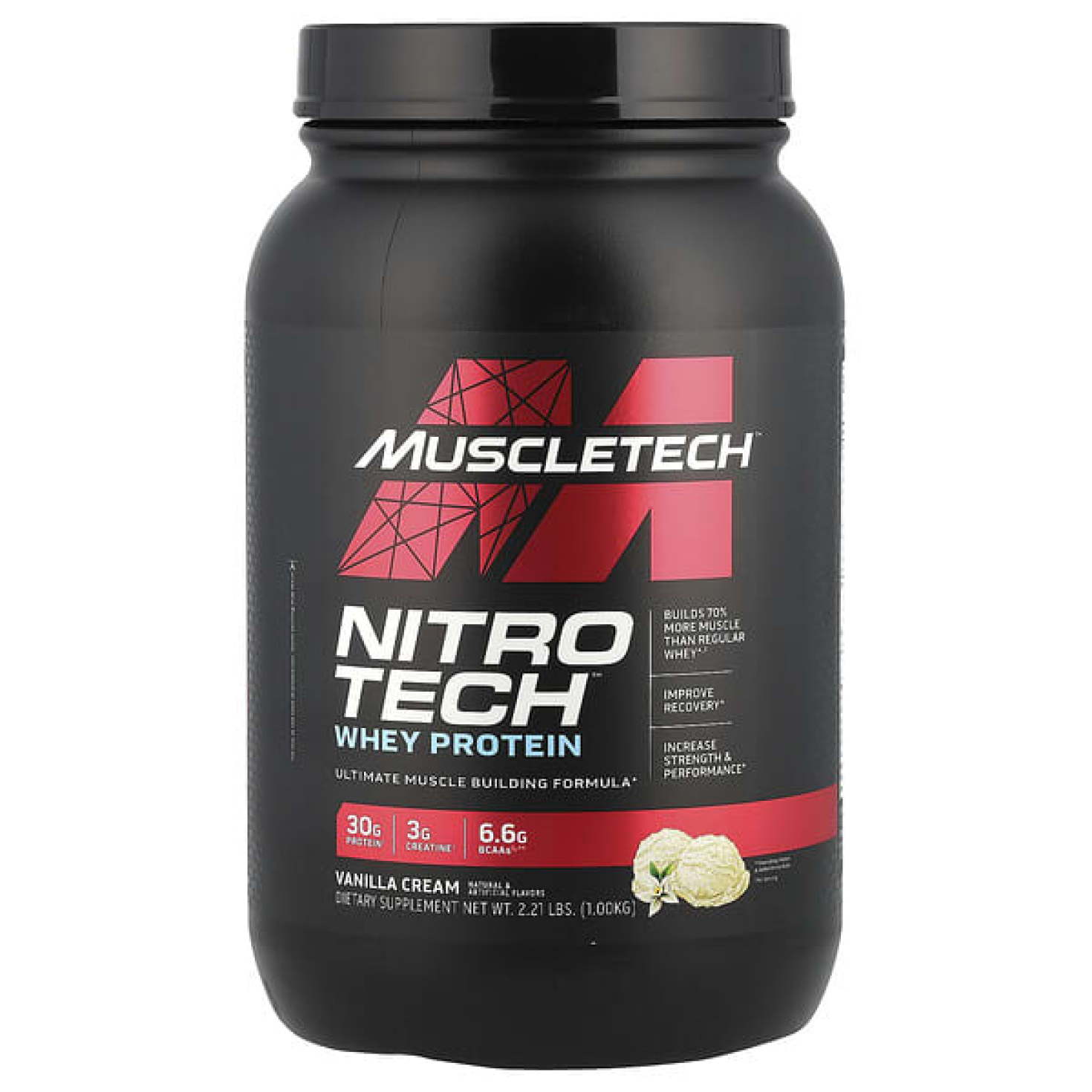 MuscleTech, Nitro-Tech ™ Whey Protein, ванильный крем, 1 кг (2,21 фунта)