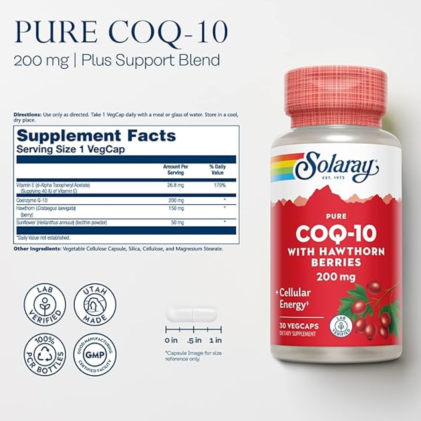 Solaray q10 CoQ-10 200MG 30SHT SOR-00003