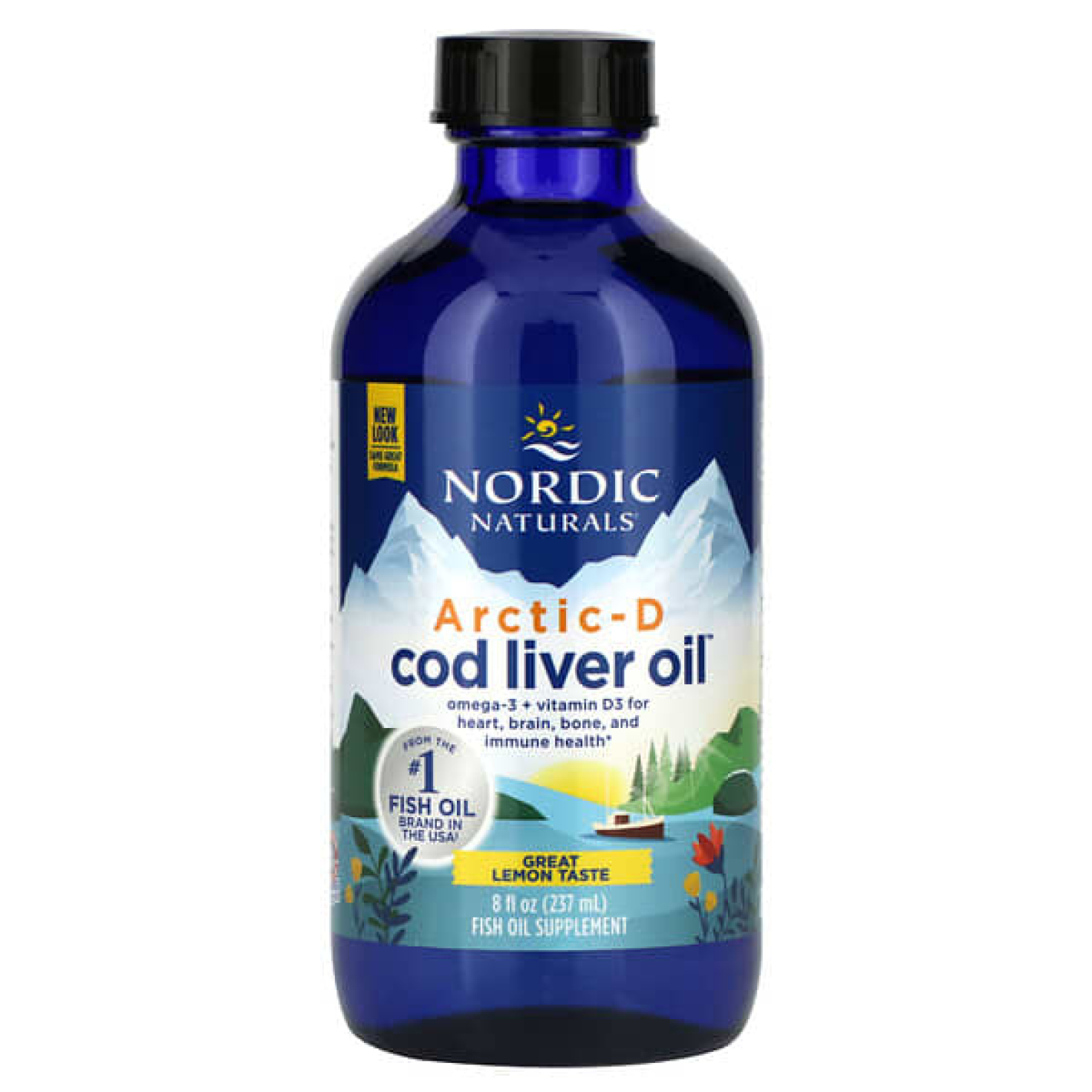 Nordic Naturals, Arctic-D Cod Liver Oil, масло печени арктической трески, со вкусом лимона, 237 мл (8 жидк. унций)