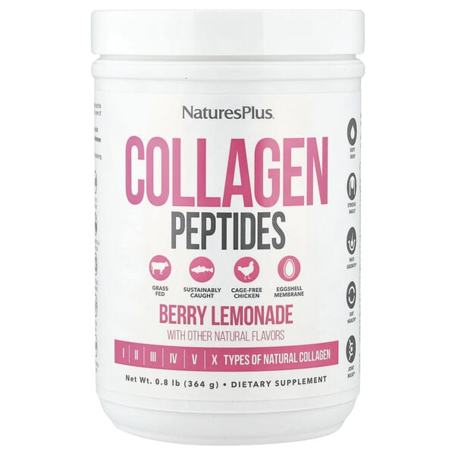 NaturesPlus, Коллагеновые пептиды, ягодный лимонад, 364 г (0,8 фунта)